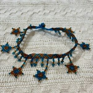 Huichol Star Ankle Bracelet Festival Boho Beaded Gift